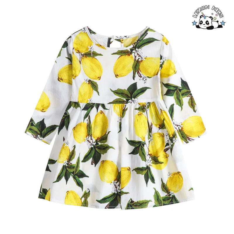 Custom Private Label Western style Long Sleeve Cotton Various Prints Daily Life Girls Dress - Product Image