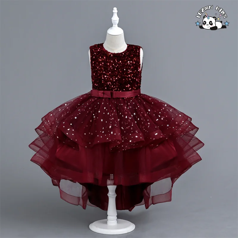 Customizable Designs Kids Girls Dresses Sequin Princess Puff Party Dresses for Girls - Product Image