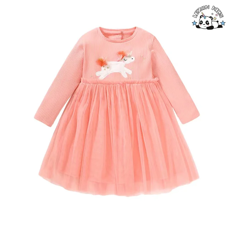Customizable Directly Sell Spring Long Sleeve Sweet Smocked Frocks Kids Dresses for Girls