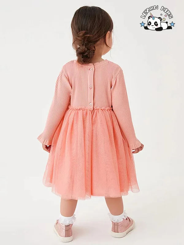 Customizable Directly Sell Spring Long Sleeve Sweet Smocked Frocks Kids Dresses for Girls - Product Image