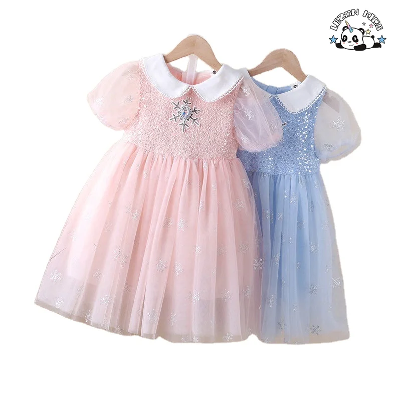 Customizable Fashion Children's Clothing Fancy Party Dress Pink Tulle Flower Dresses for Girls - Product Image