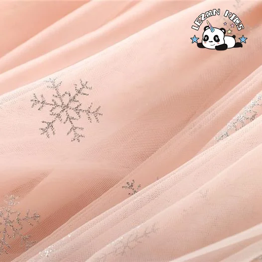 Customizable Fashion Children's Clothing Fancy Party Dress Pink Tulle Flower Dresses for Girls - Product Image