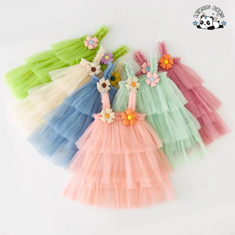 Vestido Tule Tutu sem Manga Personalizável para Meninas Crianças Vestido Tule Fofo para Crianças - Product Image