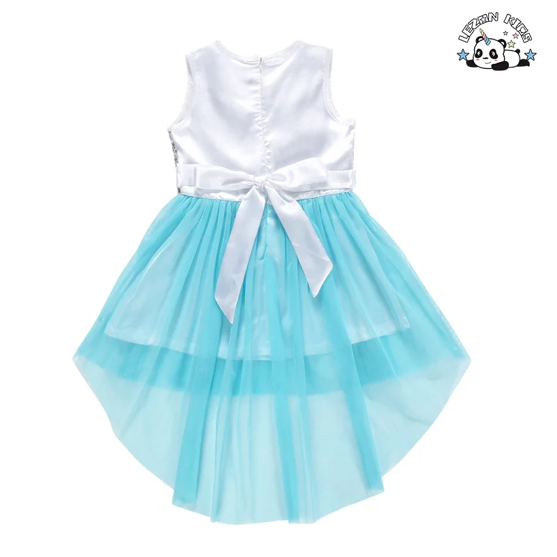 Customizable Girls Sleeveless Summer Sequined Tulle Dress for Kids 2-14 Years - Product Image