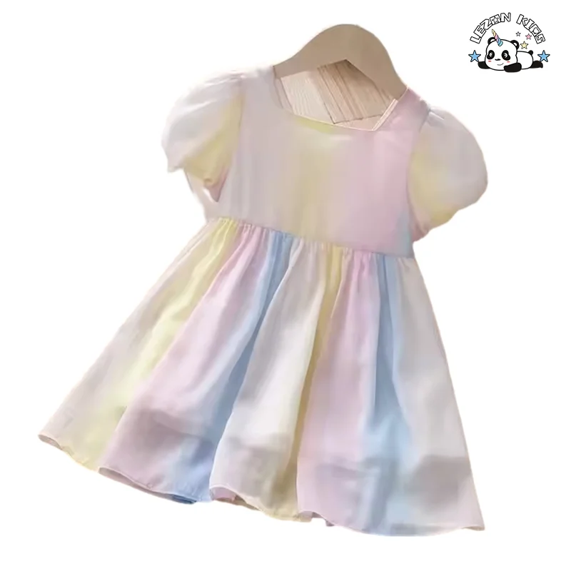 Vestidos de chiffon personalizáveis para meninas quentes, vestidos de princesa com lantejoulas de borboleta para festa - Product Image