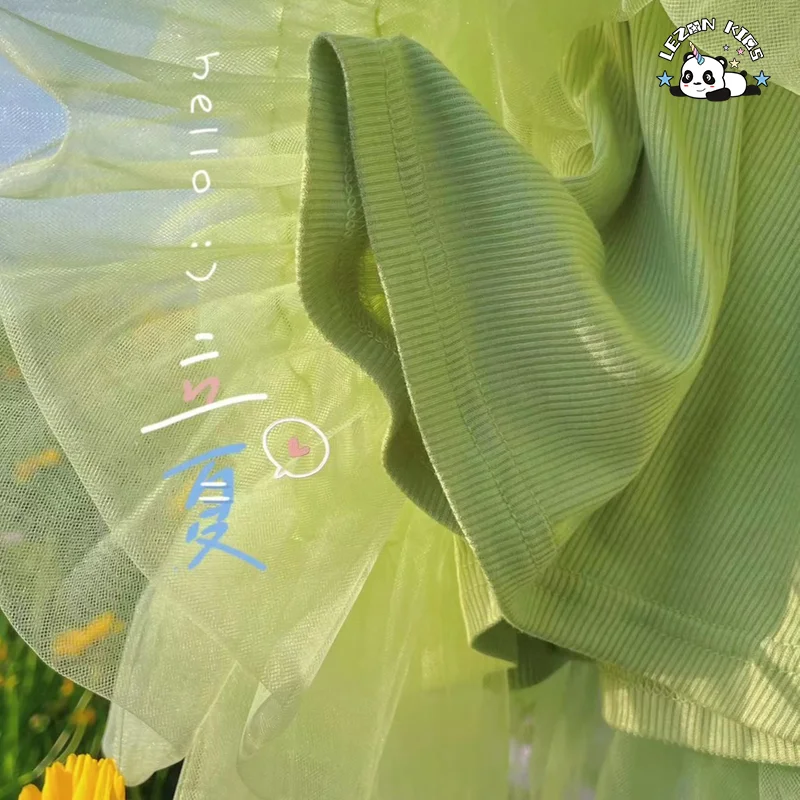 Customizable New Arrival Girls Dress Summer Flower Stylish Mesh Princess Dress for Sweet Little Girl - Product Image