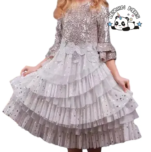 Customizable New Fashion Fancy Sequined Girl Dress Princess Cake Girl Dress Flower Tulle Girl Dress - Product Image