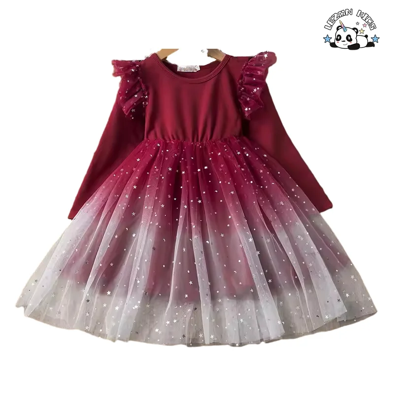 Customizable New Fashion Long Sleeve Children Girldress Latest Style Fashion Frock Design Children Girl Dress