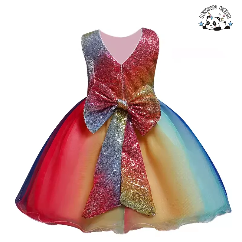 Customizable New Fashion Multicolor Fluffy Princess Tulle Dress Girls Party Dress for 2-14 Years Old - Product Image