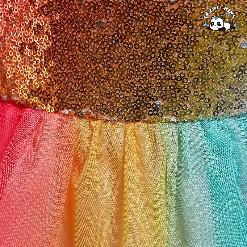Customizable New Fashion Multicolor Fluffy Princess Tulle Dress Girls Party Dress for 2-14 Years Old - Product Image