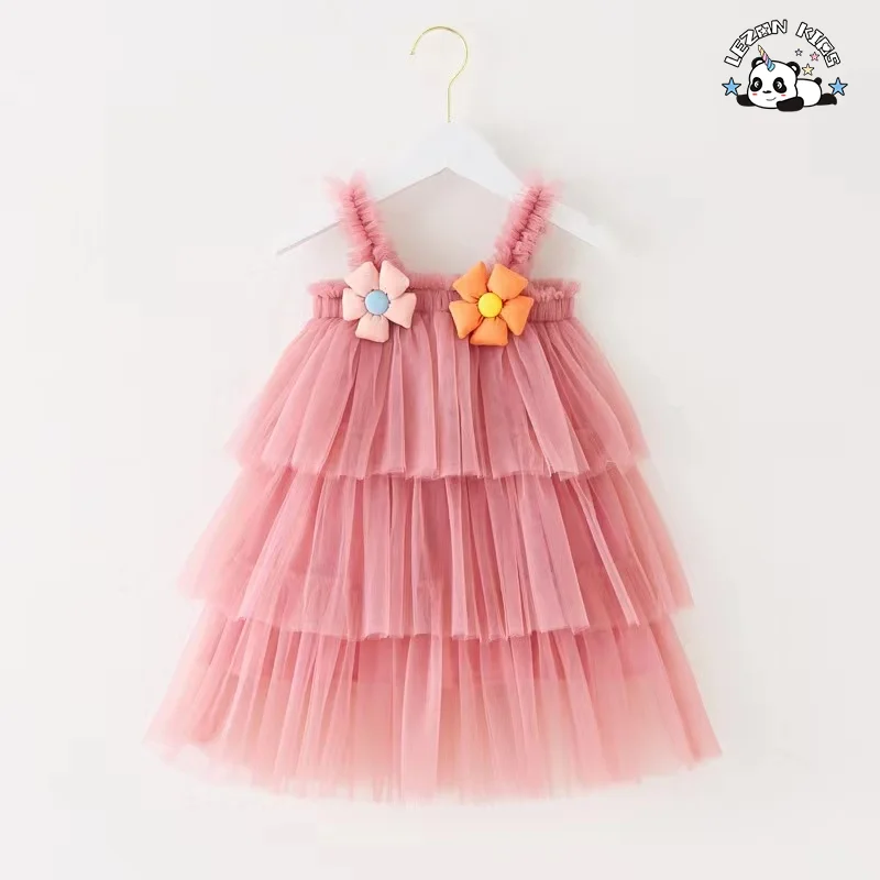 Customizable New Fashion Summer Sweet Multi-layer Tulle Children Frock Design for 2 to 14 Years Old Girls - Product Image