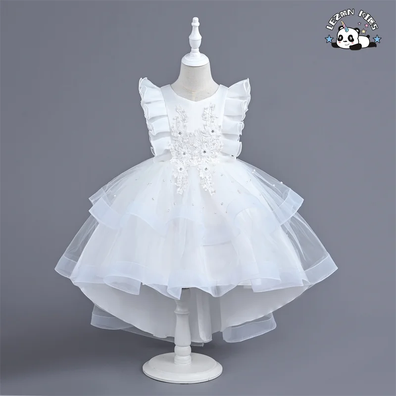 Customizable New High-end Sleeveless Flower Decoration Party Children's Clothing Girls Dress - Product Image