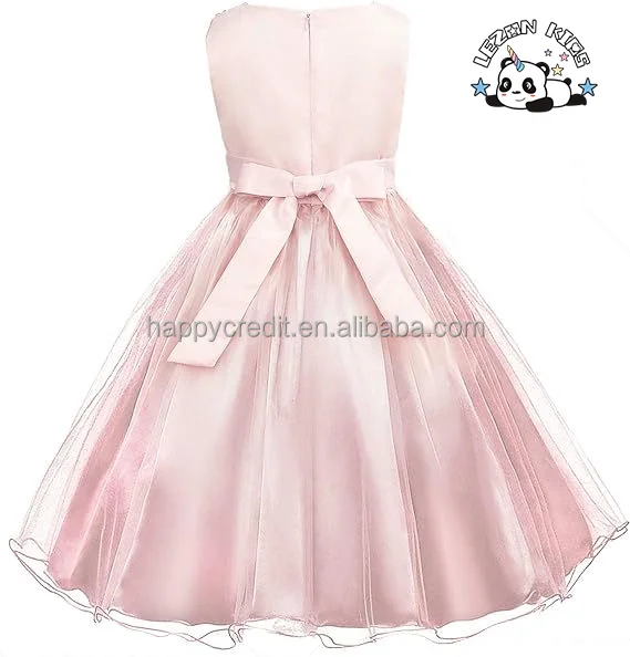Customizable Sequin Flower Bridesmaid Ball Gown Wedding Tulle 2-14 Years Girls Party Dress - Product Image