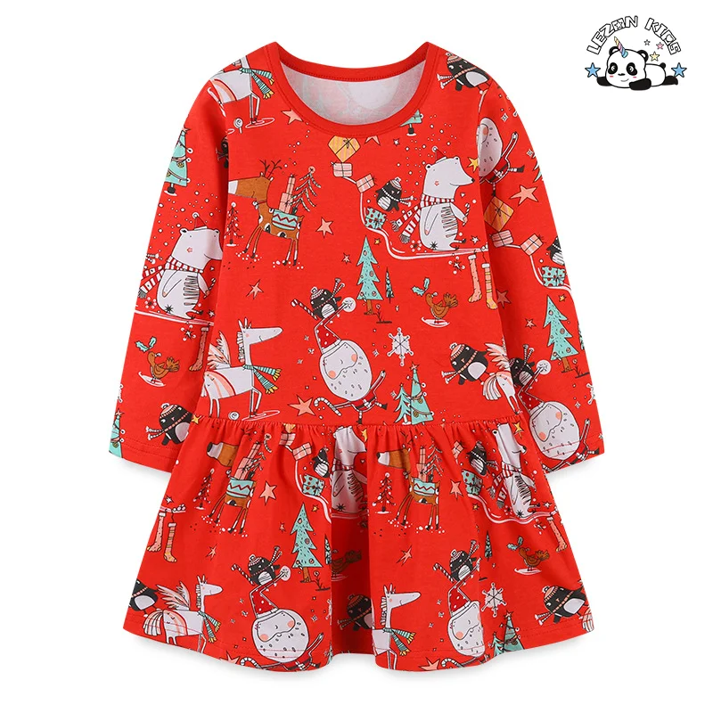 Customizable Short sleeve print child boutique little girls flower dress kids spring dresses - Product Image