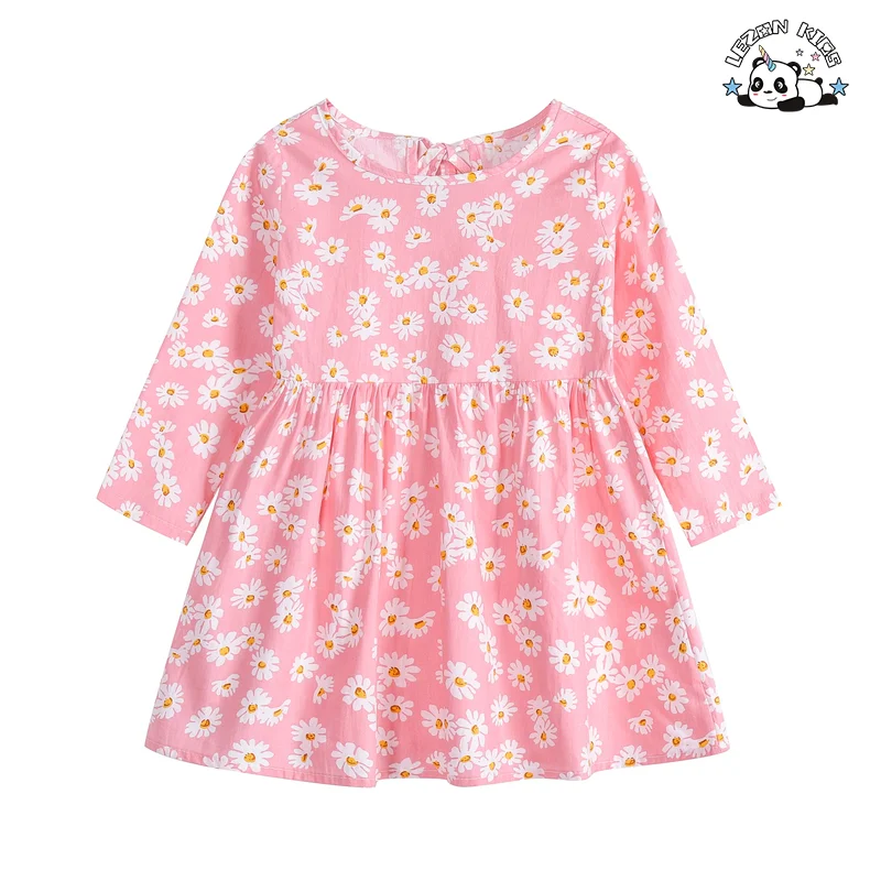 Customizable Spring Autumn Fashion Style Long Sleeve Cotton Dress Children's Printed Casual Girls Dress - Product Image