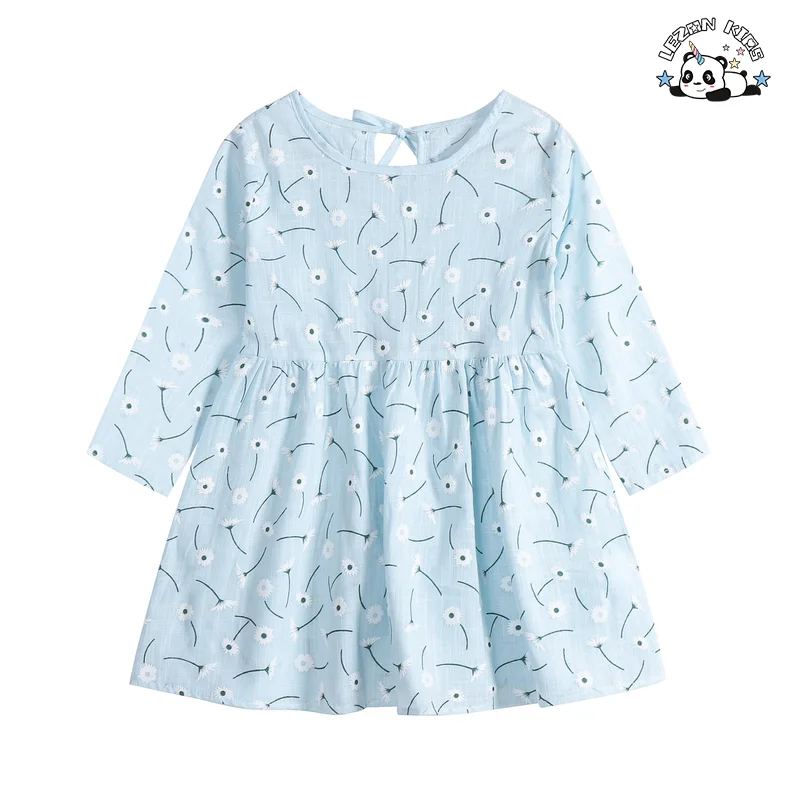 Customizable Spring Autumn Fashion Style Long Sleeve Cotton Dress Children's Printed Casual Girls Dress - Product Image