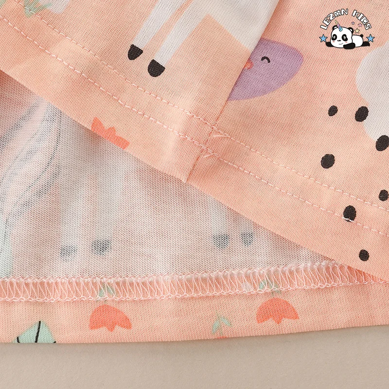Customizable Spring Autumn Girls Princess Dress Cotton Kids Full Printed Flower Infant Long Sleeve Dress - Product Image