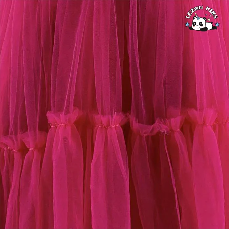 Customizable Spring Sleeveless Mesh Children's Dress Solid Bow Knot Dress Girl Princess Dress - Product Image