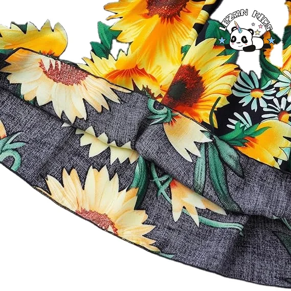 Customizable Summer Sleeveless Floral Beach Casual Sundress Girls Dress for 2-14 Years Children - Product Image