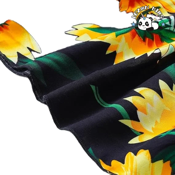 Customizable Summer Sleeveless Floral Beach Casual Sundress Girls Dress for 2-14 Years Children - Product Image
