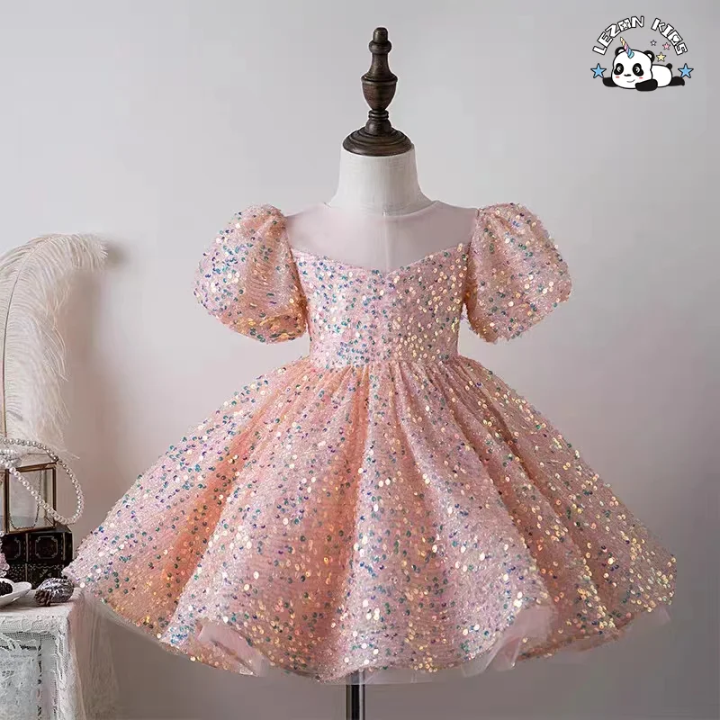 Vestido Princesa Brilhante Personalizado para Meninas para Festa de Aniversário e Casamento - Product Image