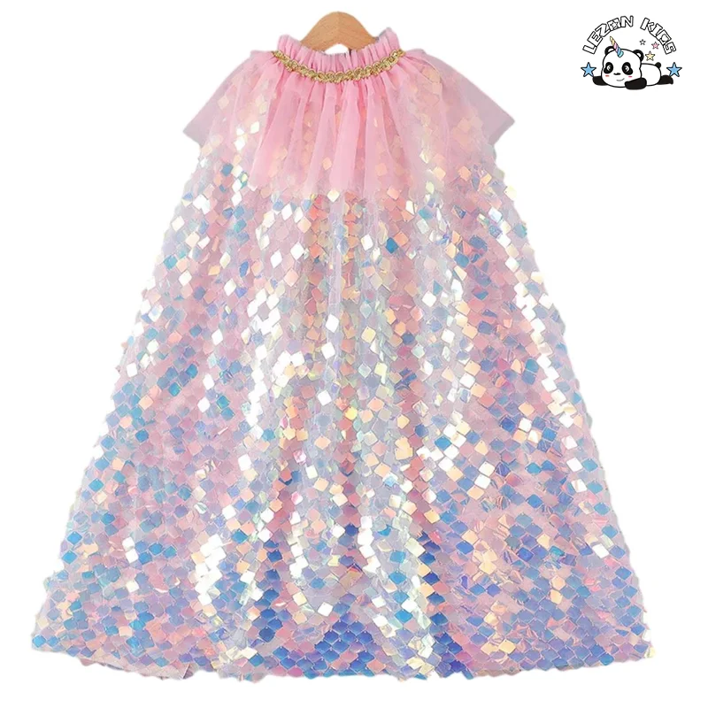 Customized Girls Clothing Girls Dress Mantle Birthday Party Princess Sequins Dress for Kids - Product Image