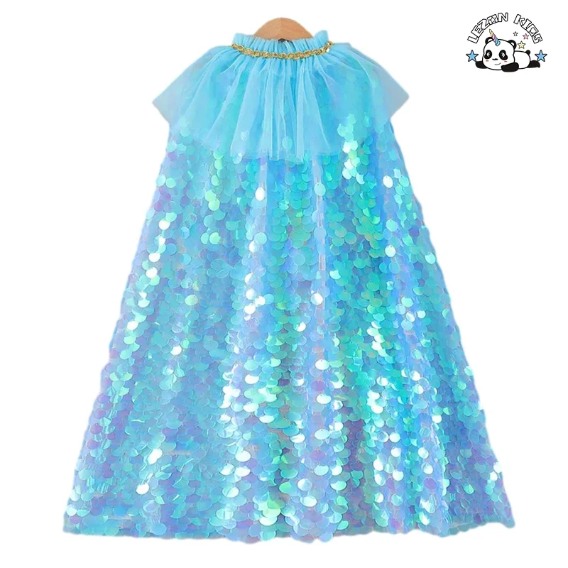 Customized Girls Clothing Girls Dress Mantle Birthday Party Princess Sequins Dress for Kids - Product Image