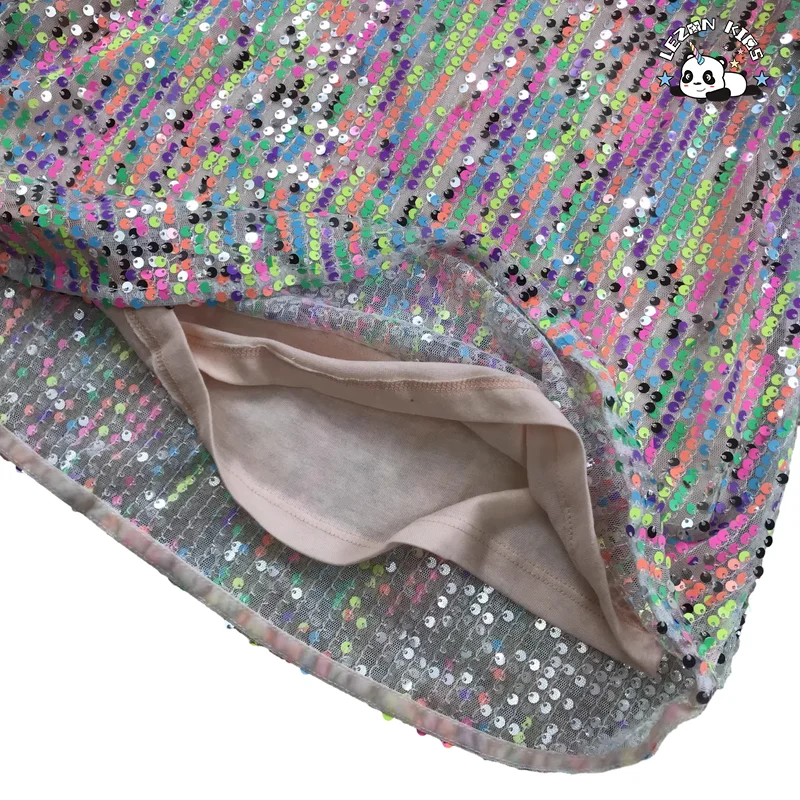 Customized Sequined Girl Dress Girls Ruffle Sequin Sleeveless Sequin Party Dress for Girls - Product Image