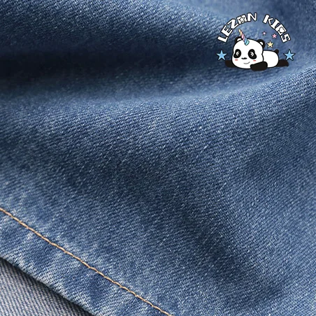 Vestido de jeans personalizado trendy para crianças, lavado retrô, vestido de denim meio aberto para meninas - Product Image