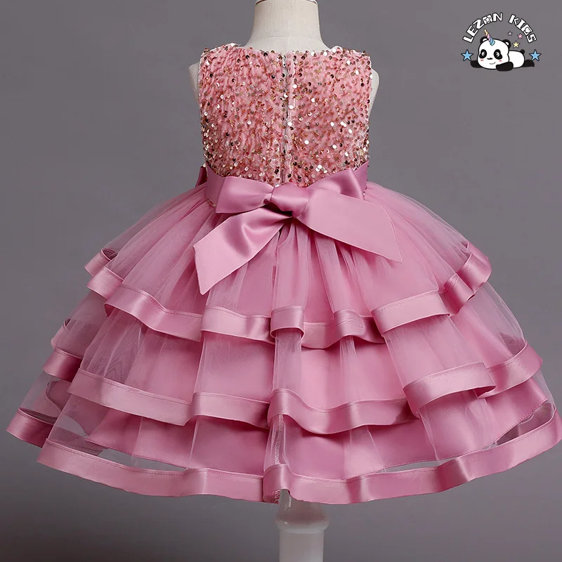 Roupas infantis estilo europeu para meninas Vestido de casamento Crianças Vestidos tutu adoráveis para festa de aniversário para meninas sem mangas - Product Image