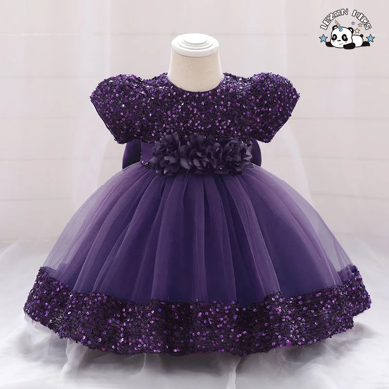 Vestido de festa europeu com lantejoulas para meninas de 10 anos, vestido de daminha de honra para casamento - Product Image
