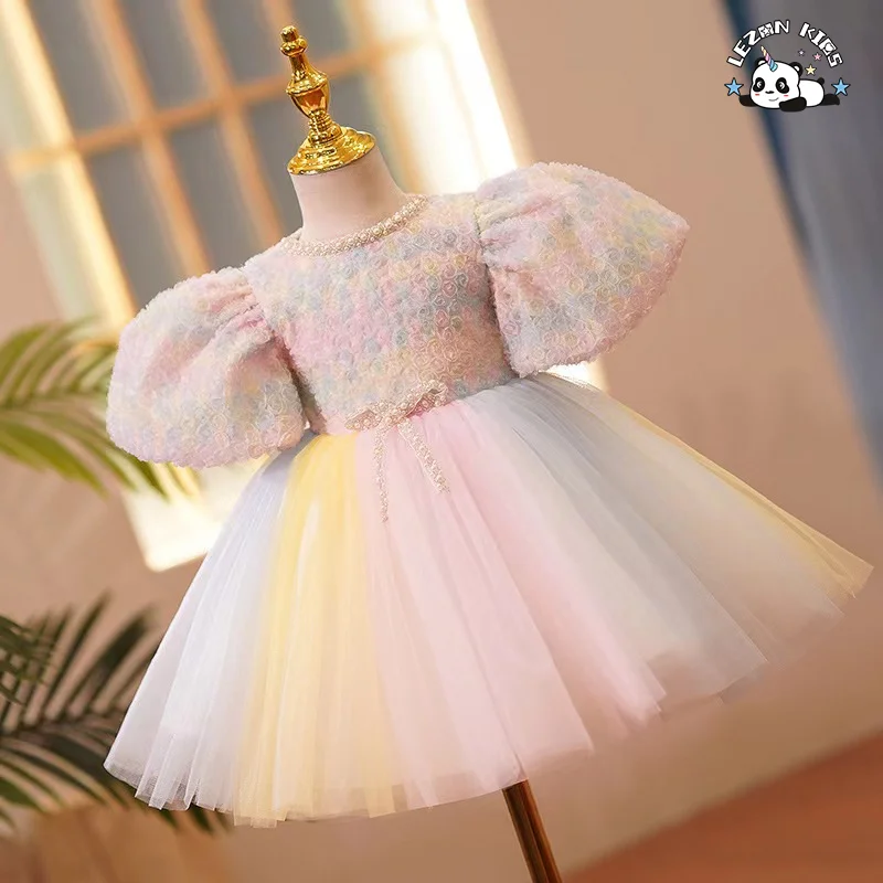 Factory Direct Sales Sleeveless Children Party Princess Flower Dress Tutu Party Wedding Luxury Dress - Product Image