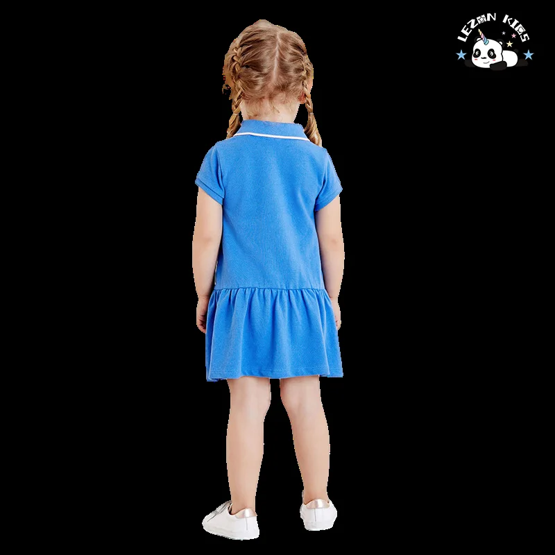 Factory Outlet Children's Polo Style Cute Girls Dress Knitted Cotton Casual Girls Dresses - Product Image
