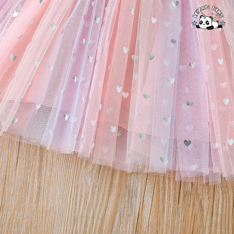 Fornecimento de fábrica suave e confortável tecido meninas sem mangas malha bainha todos os dias Vestido Meninas Tulle Dress - Product Image