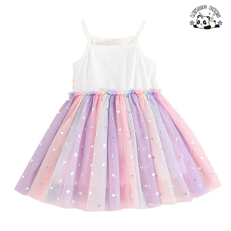 Fornecimento de fábrica suave e confortável tecido meninas sem mangas malha bainha todos os dias Vestido Meninas Tulle Dress - Product Image