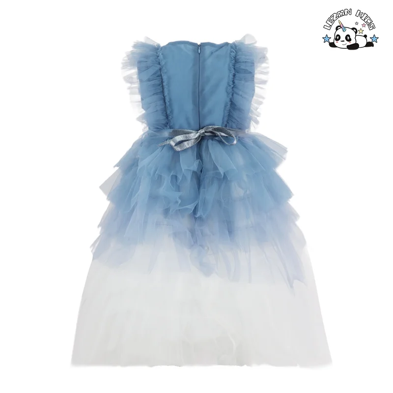Factory Wholesale Beads Sequined Girls Mesh Tutu Dress Layered Princess Dress Party Dress - Product Image