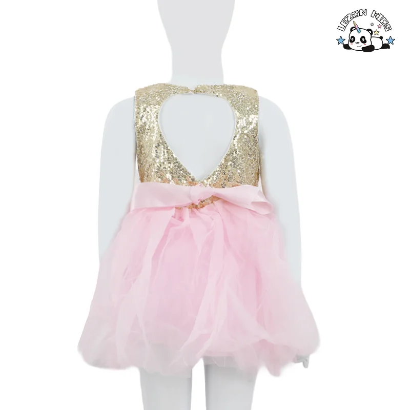 Factory Wholesale Kids Dress Sleeveless Puffy Baby Girl Princess Dress for Birthday Wear - Product Image
