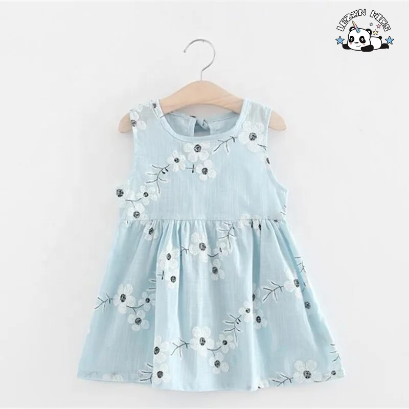 Floral Baby Summer Dresses Girls Boutique Soft Dresses Little Girls Cheap and Cute Dresses - Product Image