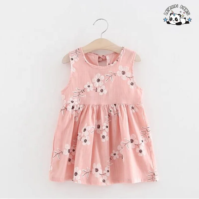 Floral Baby Summer Dresses Girls Boutique Soft Dresses Little Girls Cheap and Cute Dresses - Product Image