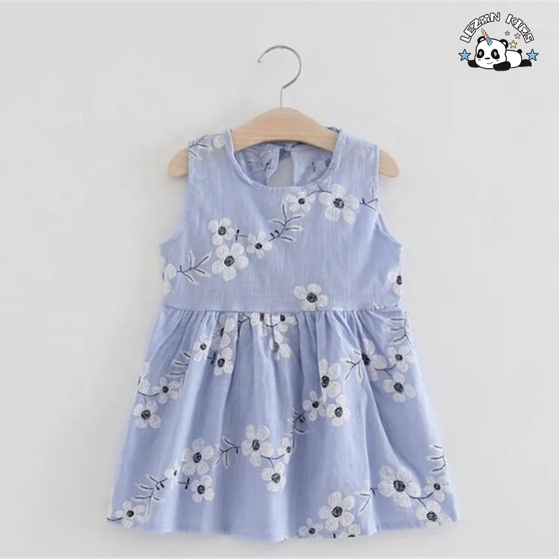 Floral Baby Summer Dresses Girls Boutique Soft Dresses Little Girls Cheap and Cute Dresses - Product Image