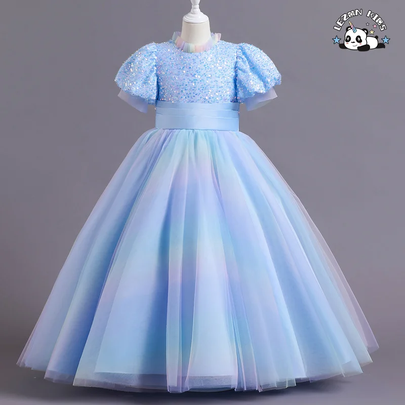 Flower Girl Beading Tutu Dress for Kids Baby Princess Wedding Bridesmaid Birthday Party Pageant Baptism Dresses - Product Image