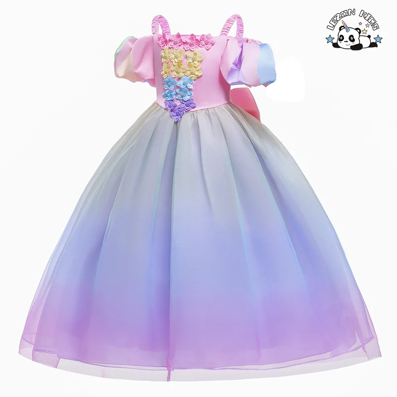Saia de Gaze Rainbow Dream para Meninas Princesa Saia Performance Maxi Dress para Cosplay - Product Image