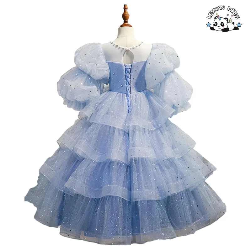 Formal Graceful Girl Dress Birthday Party Wedding Piano Performance Tiered dresses for Kids Girls