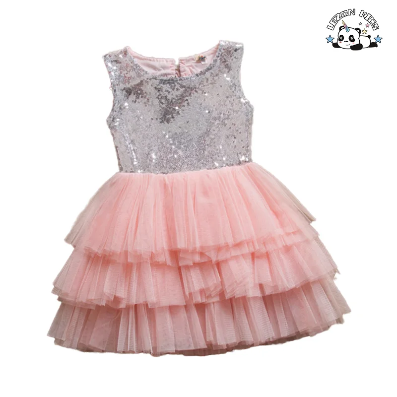 Envio Grátis por Atacado Vestido de Verão Personalizado para Meninas com Top de Lantejoulas e Corte de Coração Fofo - Vestido Tutu para Bebê