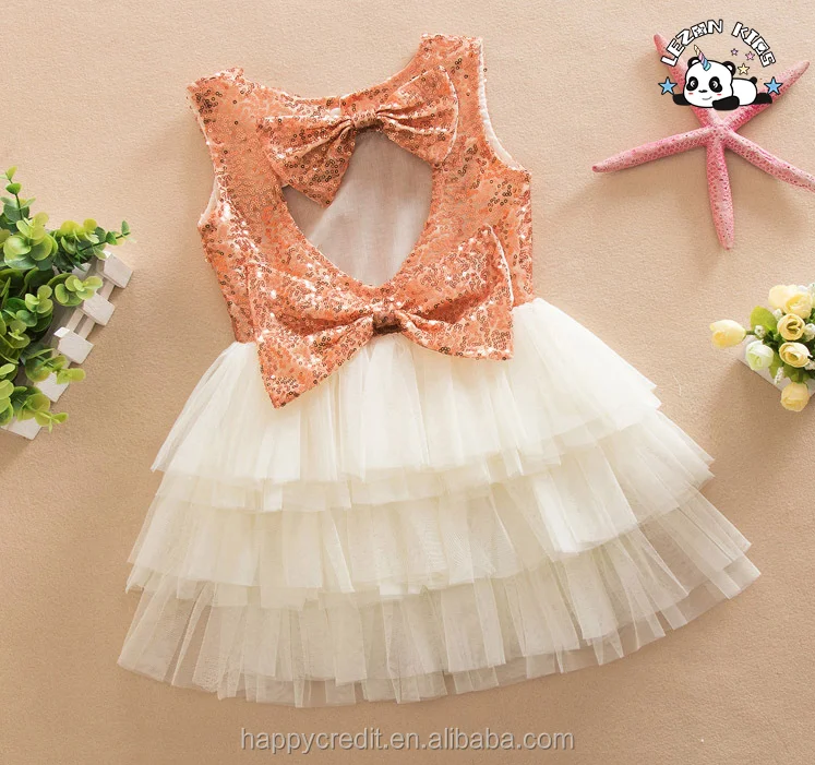 Envio Grátis por Atacado Vestido de Verão Personalizado para Meninas com Top de Lantejoulas e Corte de Coração Fofo - Vestido Tutu para Bebê - Product Image