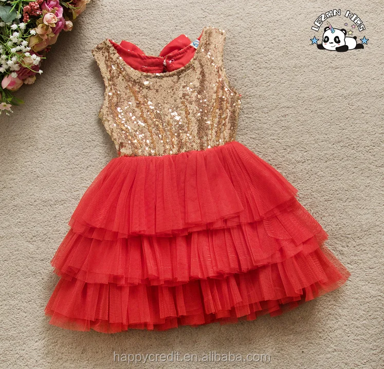 Envio Grátis por Atacado Vestido de Verão Personalizado para Meninas com Top de Lantejoulas e Corte de Coração Fofo - Vestido Tutu para Bebê - Product Image
