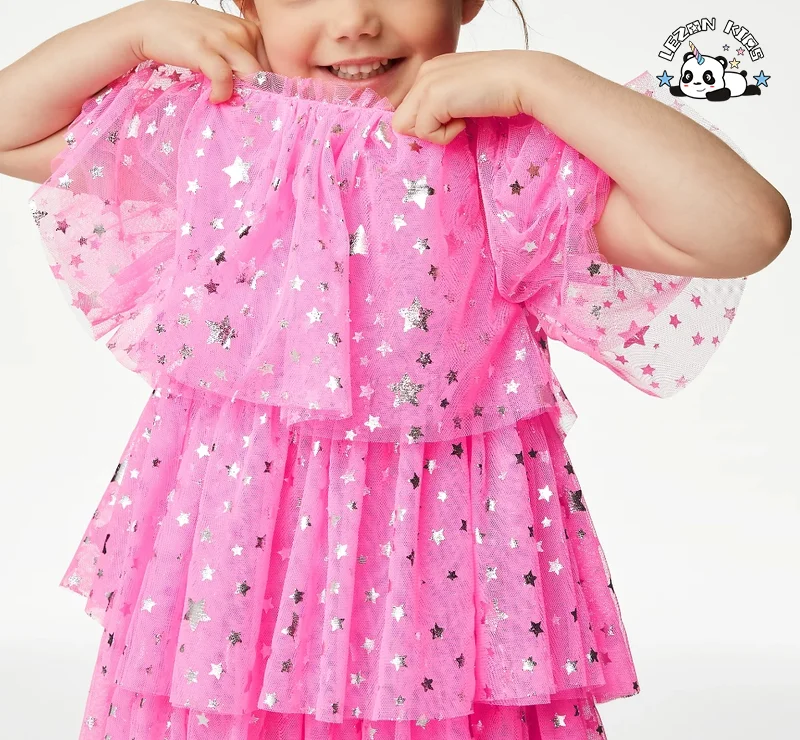 Girl Cake Design Party Gown Fancy Dress Flower Girl Dresses Children's Cake Skirt Dress - Product Image