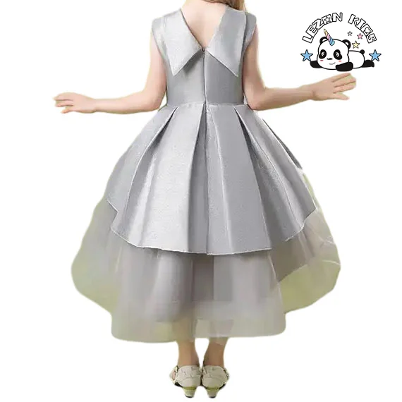 Girls Pink Sequin Dress Feather Flying Sleeves Party Dress Evening Party Princess Dress for Women - Product Image