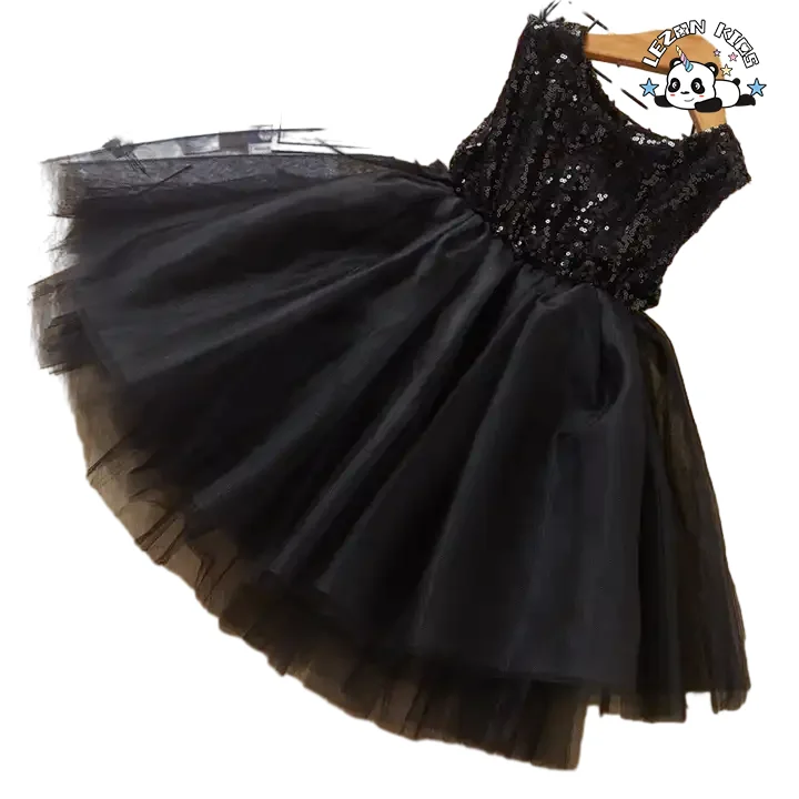 Vestido de Princesa para Meninas Roupas de Verão Boutique Infantil Vestido de Morangos com Lantejoulas Laço Fofo Tutu - Product Image