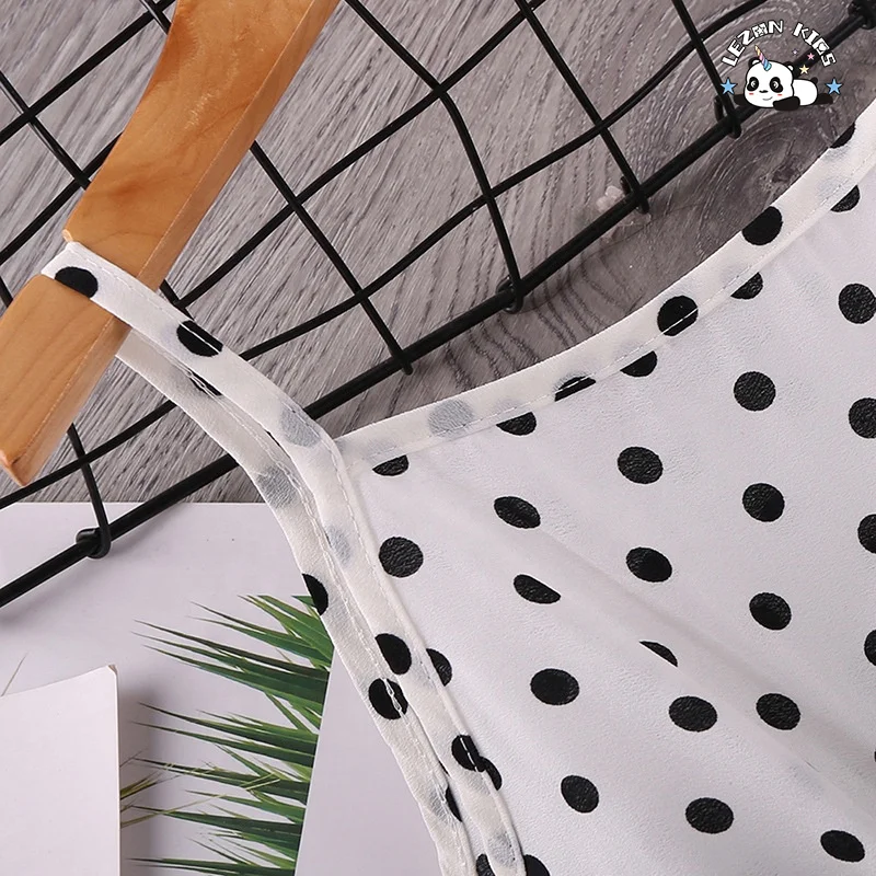 Girls' Dresses O-Neck Knee-Length New Sprin Summer Children's Wear Polka Dot Sleeveless Princess Dress - Product Image